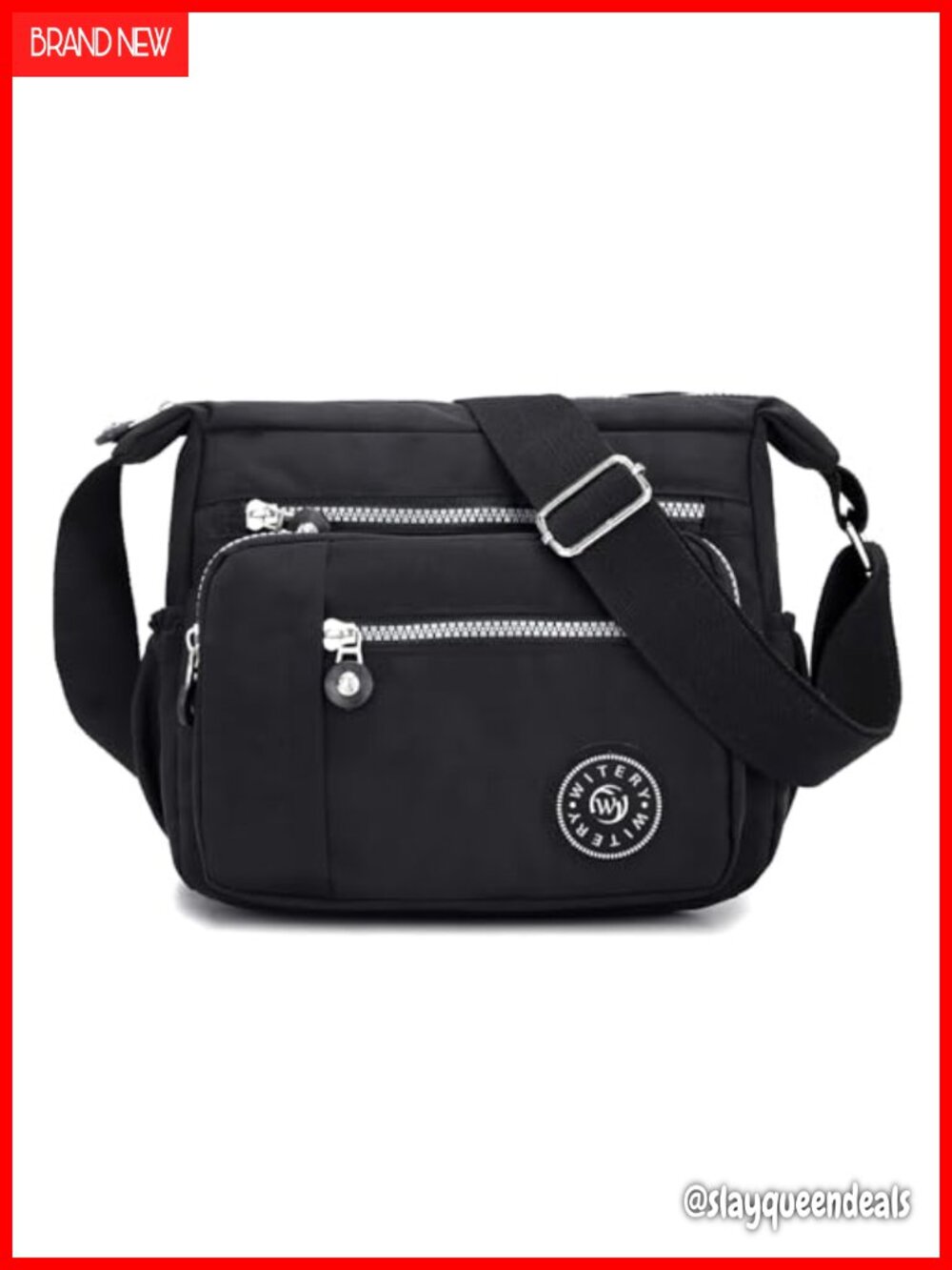 Water-Resistant Nylon Crossbody Shoulder Bag Multi-Pocket Travel Purse